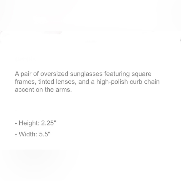 Forever 21, Oversized Square Sunglasses, Peachy Clr, Golden Side Chain - Picture 3 of 3